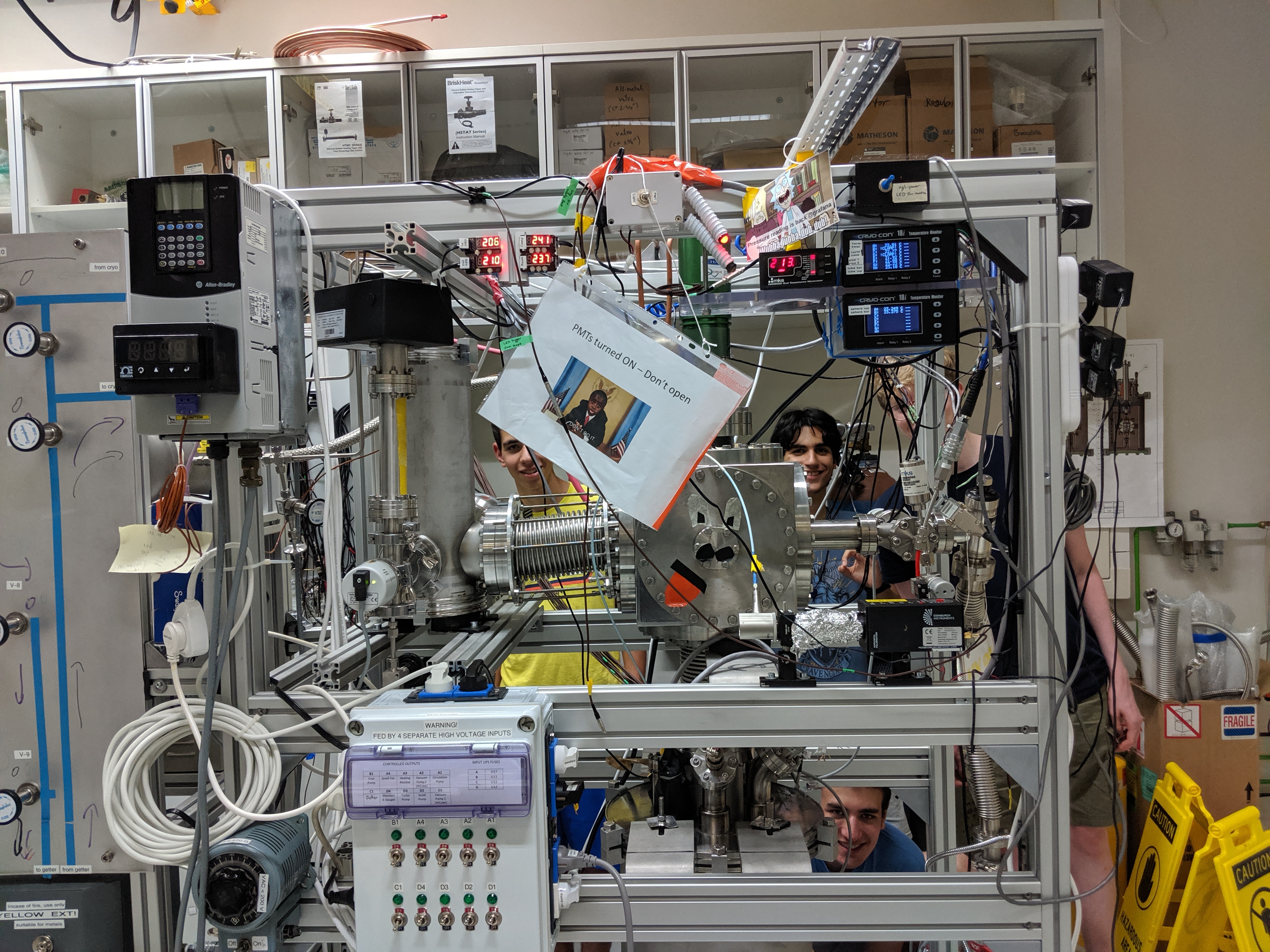 The system which collects the data (with us hiding behind it)